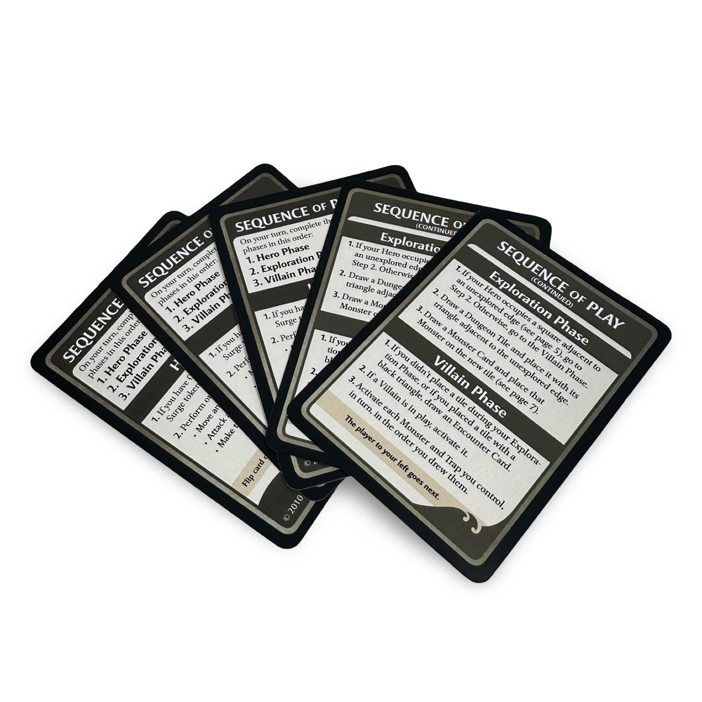 Lot of 5 Dungeons & Dragons Castle Ravenloft Sequence of Play Reference Cards